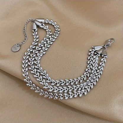 Solenn -  Stainless Steel Wheat Design Golden