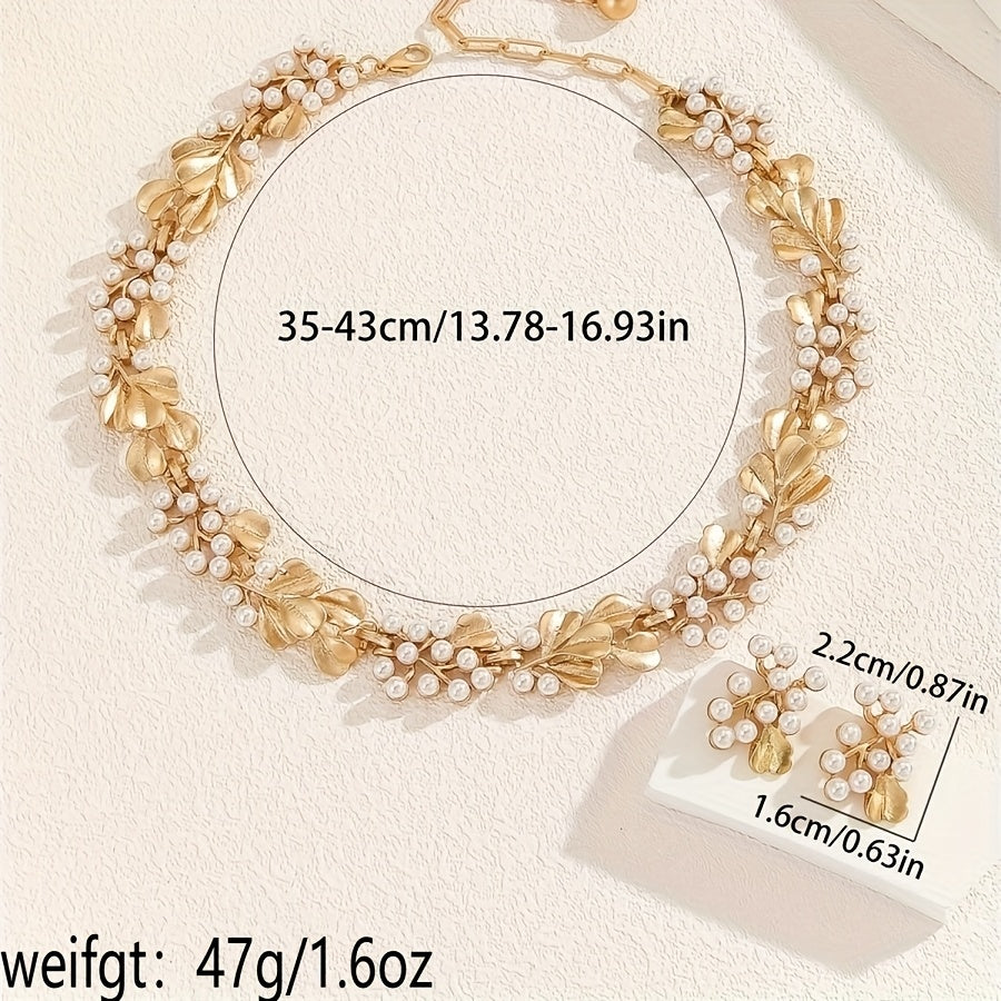 Vintage Charm Pearl- Collana Vintage Stile Europeo e Americano con Perle Finto