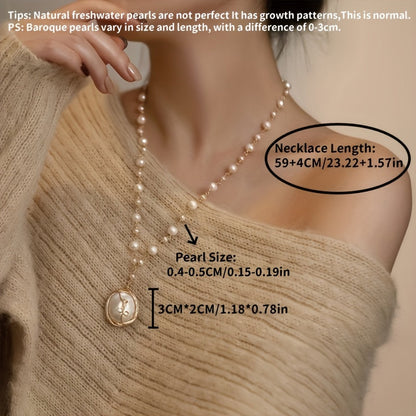 Collana Lunga in Perle Barocche – Elegante e versatile, perfetta per feste o regali. Raffinata semplicità per tutte le occasioni.