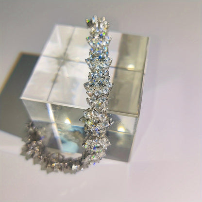 1 braccialetto da 1 pezzo in S925 925 925 argentato con intarsi di moissanite e girasoli