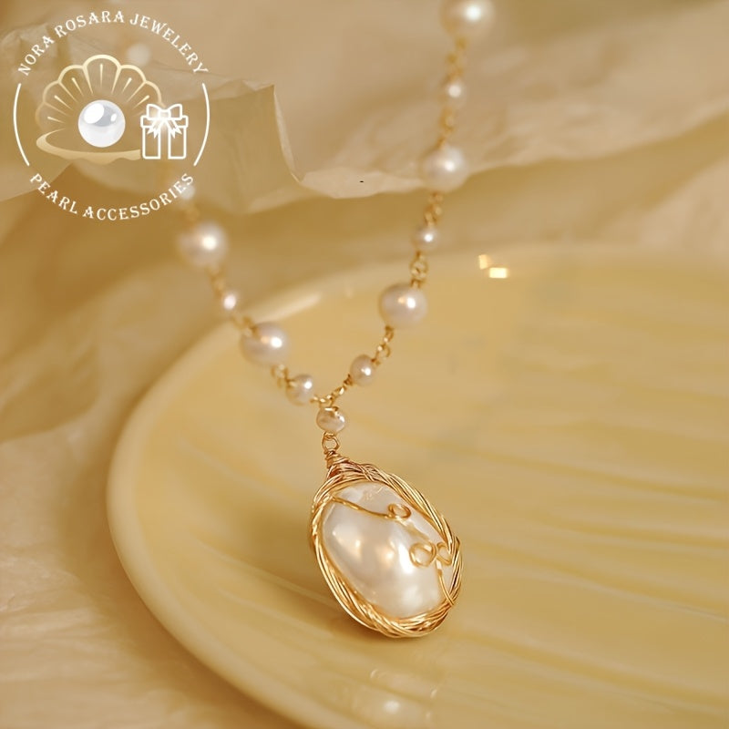 Collana Lunga in Perle Barocche – Elegante e versatile, perfetta per feste o regali. Raffinata semplicità per tutte le occasioni.