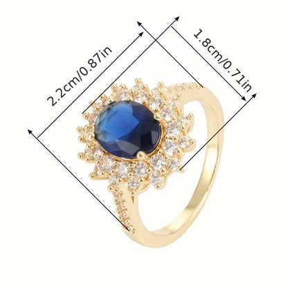 Elegant Bloom Ring - Anello di lusso semplice con zircone girasole e rame