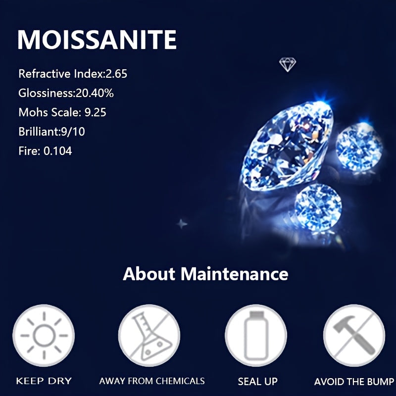 Anello Quadrato in Moissanite – Argento 925, 1 carato di brillantezza e design essenziale. Eleganza sobria per ogni occasione.