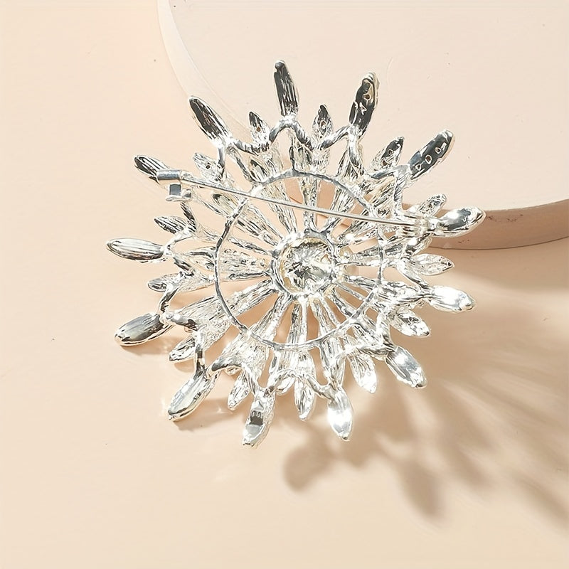 Essenzia - Spilla a doppio strato di lusso con perle di imitazione e strass