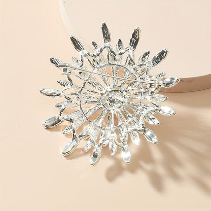 Essenzia - Spilla a doppio strato di lusso con perle di imitazione e strass