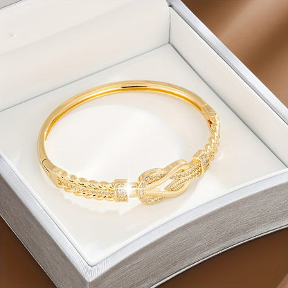 Donna+ Classic- Bracciale elegante in zircone cubica dorata per donne