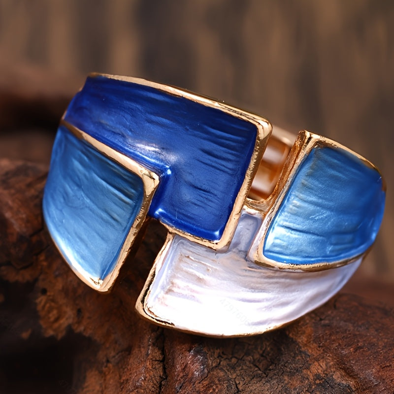 Lumena - 1 Anello in Lega di Zinco Smaltato Vintage