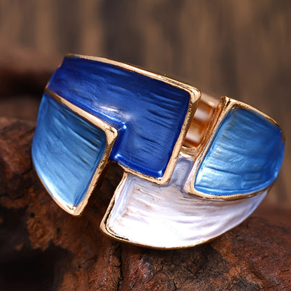 Lumena - 1 Anello in Lega di Zinco Smaltato Vintage