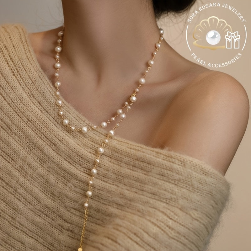 Collana Lunga in Perle Barocche – Elegante e versatile, perfetta per feste o regali. Raffinata semplicità per tutte le occasioni.