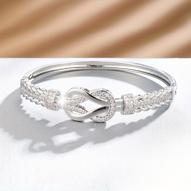 Donna+ Classic- Bracciale elegante in zircone cubica dorata per donne