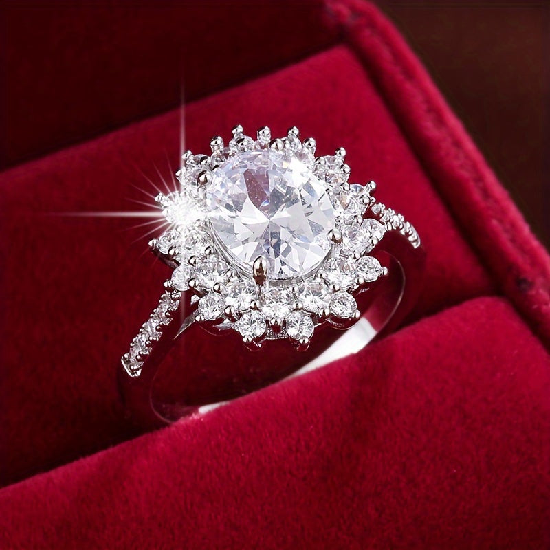 Elegant Bloom Ring - Anello di lusso semplice con zircone girasole e rame