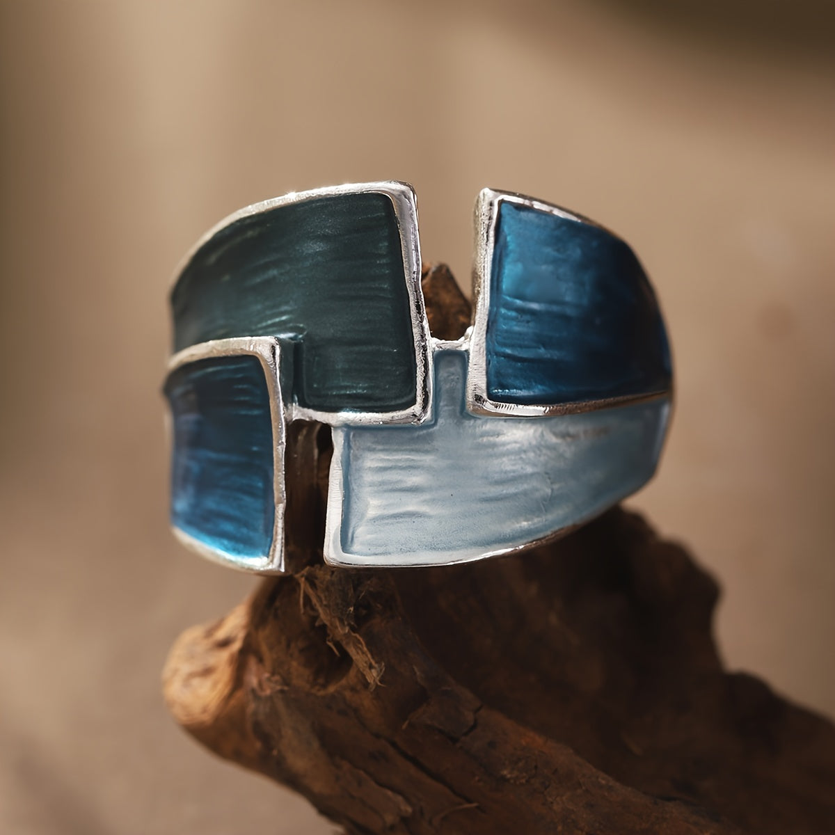 Lumena - 1 Anello in Lega di Zinco Smaltato Vintage