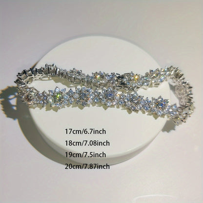 1 braccialetto da 1 pezzo in S925 925 925 argentato con intarsi di moissanite e girasoli