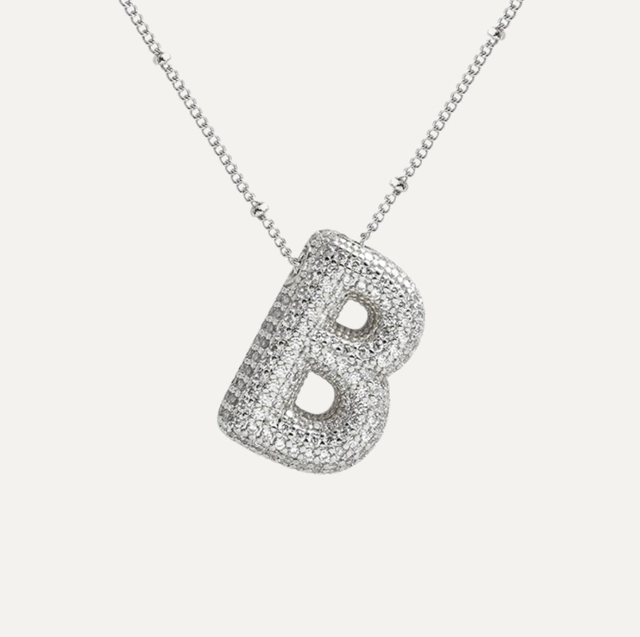 Savannah | Collana con Lettera a Bolla in Diamante