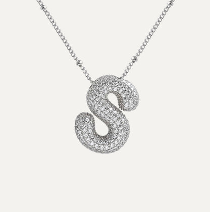 Savannah | Collana con Lettera a Bolla in Diamante