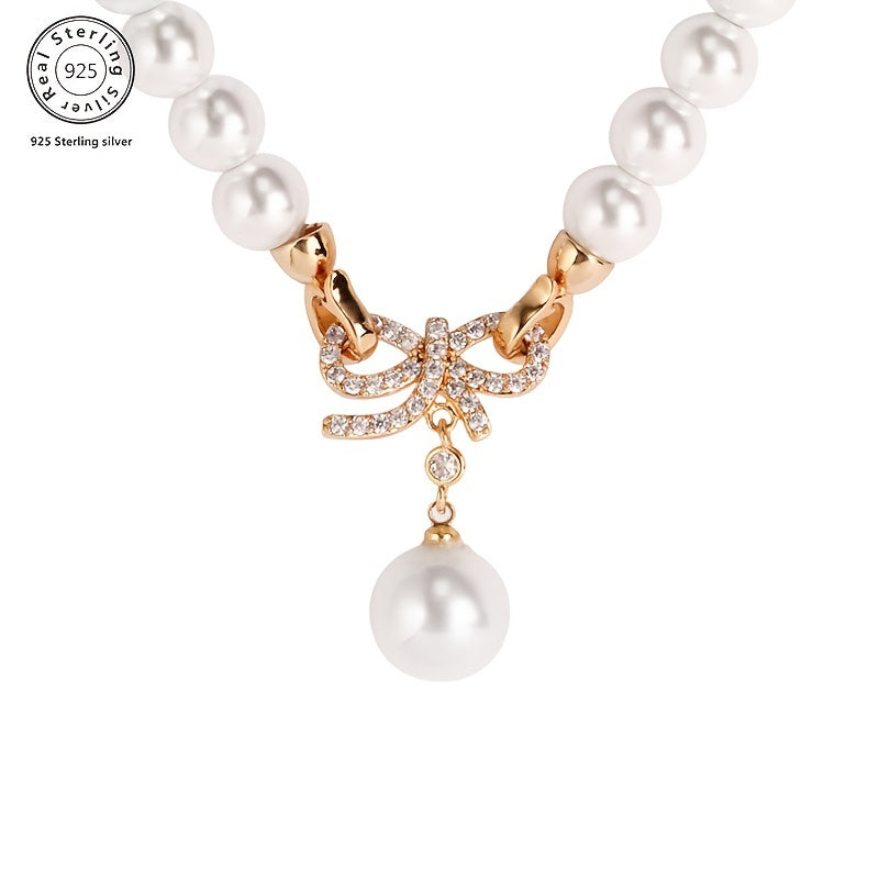 Collana Minimal in Argento 925 con Perle – Stile Contemporaneo