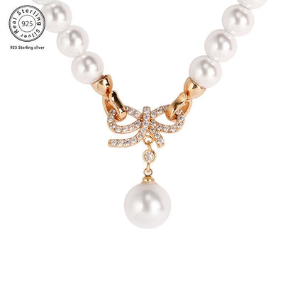 Collana Minimal in Argento 925 con Perle – Stile Contemporaneo