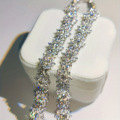 1 braccialetto da 1 pezzo in S925 925 925 argentato con intarsi di moissanite e girasoli