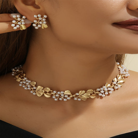 Vintage Charm Pearl- Collana Vintage Stile Europeo e Americano con Perle Finto