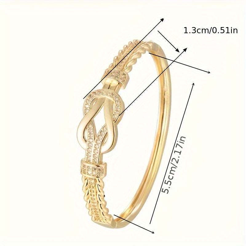 Donna+ Classic- Bracciale elegante in zircone cubica dorata per donne