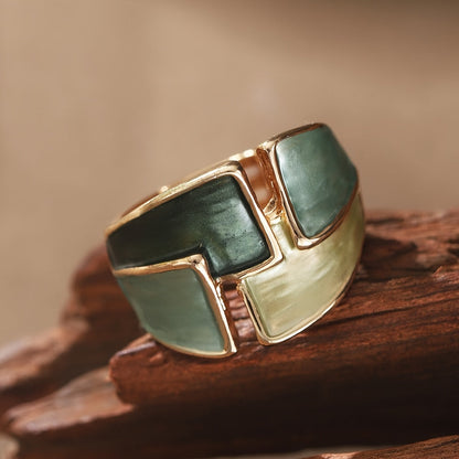 Lumena - 1 Anello in Lega di Zinco Smaltato Vintage