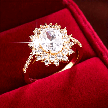Elegant Bloom Ring - Anello di lusso semplice con zircone girasole e rame