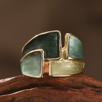 Lumena - 1 Anello in Lega di Zinco Smaltato Vintage