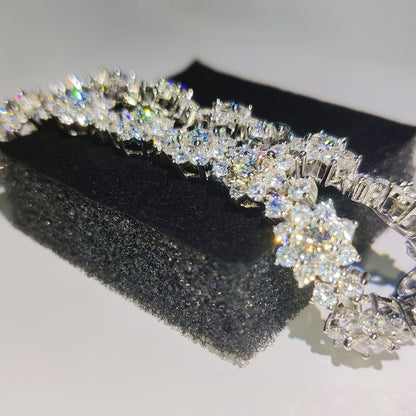 1 braccialetto da 1 pezzo in S925 925 925 argentato con intarsi di moissanite e girasoli