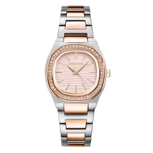 Luxury Two-Tone Crystal Watch