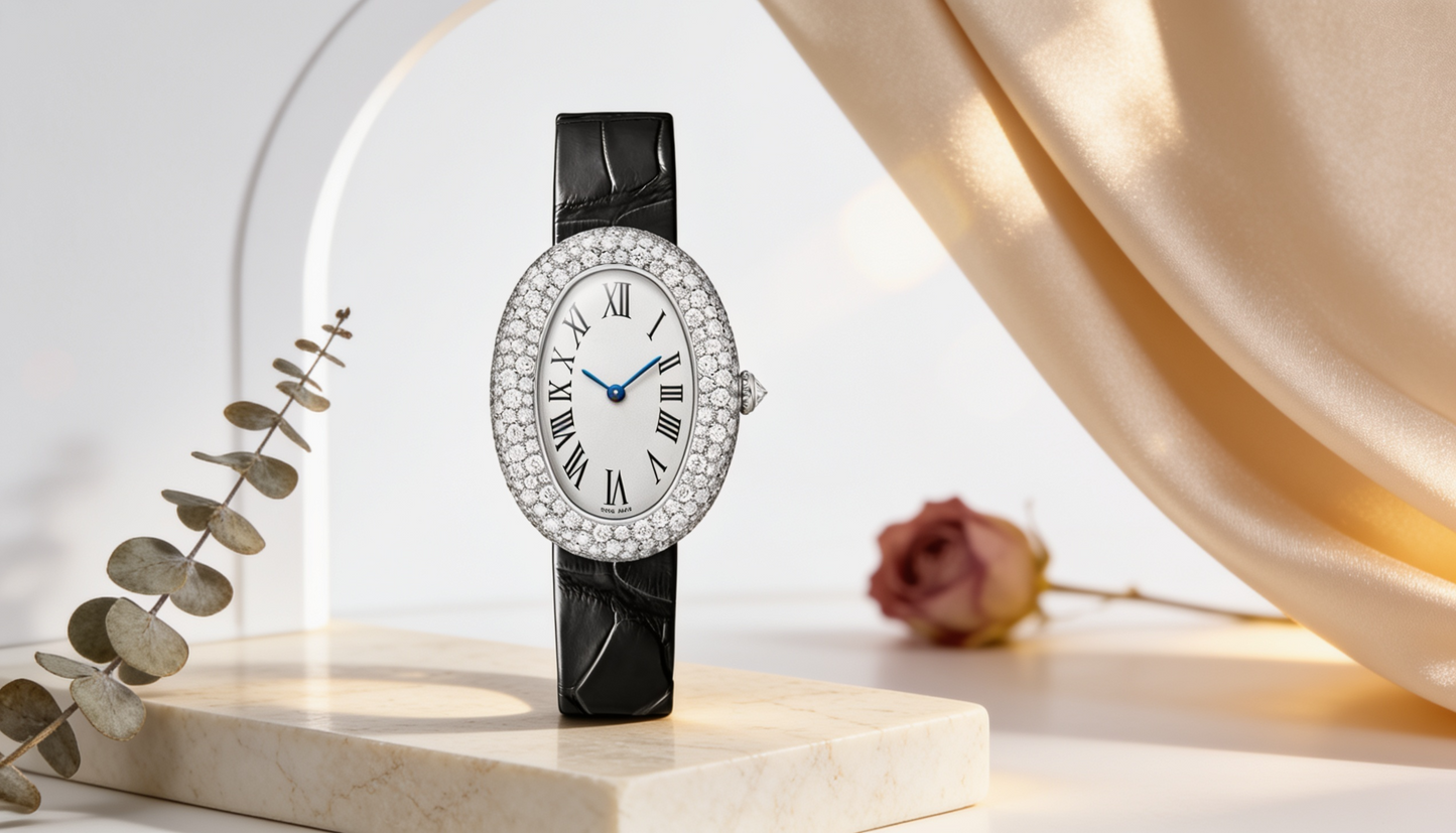 Elegant Silver Crystal Watch