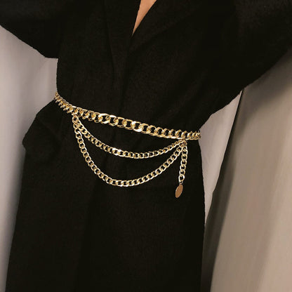 Vintage Gold Chain Tassel Belt