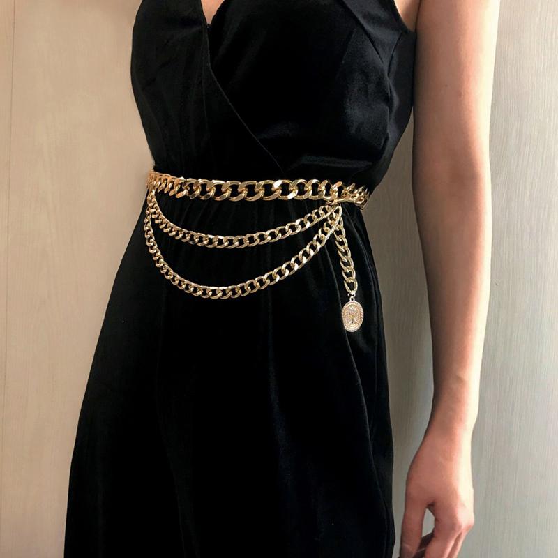 Vintage Gold Chain Tassel Belt